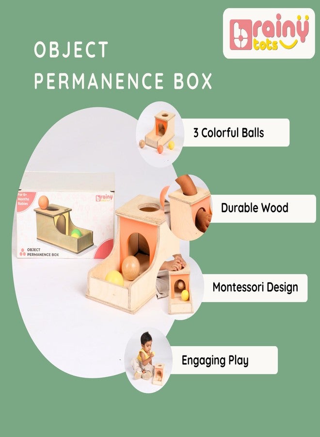 Brainytots Montessori Object Permanence Box with 3 Balls | Wooden Ball Drop Toy for Toddlers 6 Months to 2 Years | Develops Coordination & Cognitive Skills | Science Based Learning Toy - Image 3